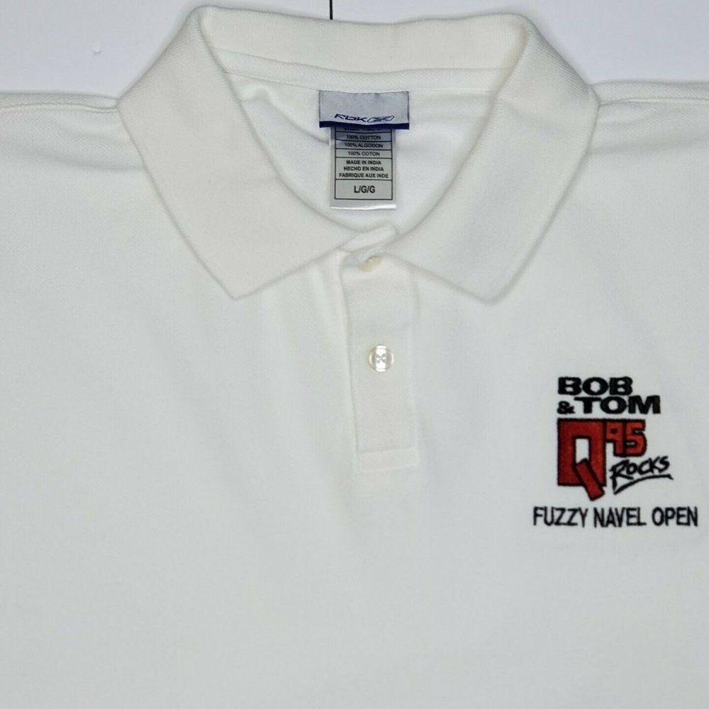Bob And Tom Show Fuzzy Navel Open Polo Mens L EUC
